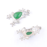 Green Jade Gemstone Frog Pendant for Necklaces Reiki TN4616