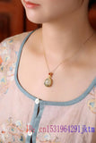 Green Jade Pendant 925 Silver Gemstone Chalcedony Necklace Jewelry
