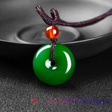 Green Jade Pendant Necklace Charm Chinese Natural Men Women Amulet Jewelry