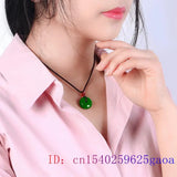 Green Jade Pendant Necklace Charm Chinese Natural Men Women Amulet Jewelry