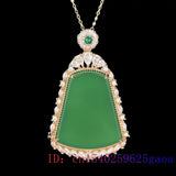 Green Jade Pendant Necklace Choker 925 Silver Man Jewelry