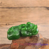 Green Jade Pixiu Pendant Amulet Charm Chinese Necklace Jadeite Jewelry
