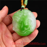 Green Jade Pixiu Pendant Jewelry for Chinese Women Amulet Necklace