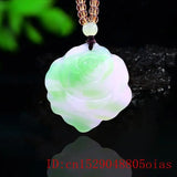 Green Jade Rose Pendant for Women Natural Chinese Jewelry Amulet