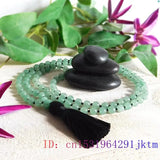 Green Jade Tassel Necklace Men Bracelets Women Bead Rosary Stone Jewelry