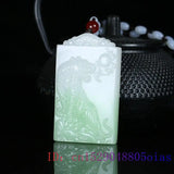 Green Jade Tiger Pendant Natural Jewelry Charm Women Necklace Men Amulet