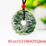 Green Jade Tiger Pendant Necklace Double-sided Amulet Charm