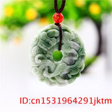 Green Jade Tiger Pendant Necklace Double-sided Amulet Charm