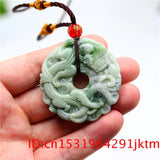 Green Jade Tiger Pendant Necklace Double-sided Amulet Charm