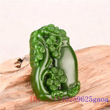 Green Jade Vase Pendant Chinese Jadeite Amulet Necklace