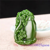 Green Jade Vase Pendant Chinese Jadeite Amulet Necklace