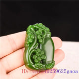 Green Jade Vase Pendant Chinese Jadeite Amulet Necklace