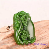 Green Jade Vase Pendant Natural Jadeite Amulet Chinese Carved Jewelry