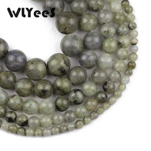 Green Labradorite Round Stone Beads for DIY Jewelry Making