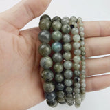 Green Labradorite Round Stone Beads for DIY Jewelry Making