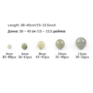 Green Labradorite Round Stone Beads for DIY Jewelry Making