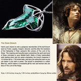 Green Leaf Pendant Necklace Elven Symbol Brooch Pin Jewelry