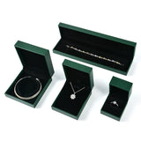 Green Leather Jewelry Box High Ring Pendant Necklace Bracelet Box