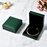 Green Leather Jewelry Box High Ring Pendant Necklace Bracelet Box