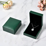 Green Leather Jewelry Box High Ring Pendant Necklace Bracelet Box