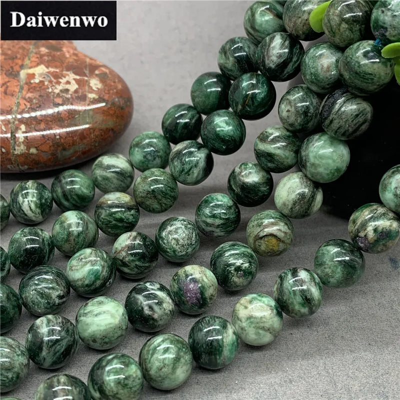 Natural Green Lepidolite Beads 6-12mm Round Stone DIY Bracelet Jewelry