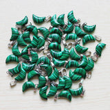 30Pcs Green Malachite Moon Charms Beads for DIY Jewelry Making