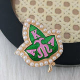 Assorted Green Maple Leaf & Pearl Lapel Pins - Women/Men