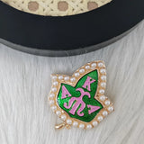 Assorted Green Maple Leaf & Pearl Lapel Pins - Women/Men