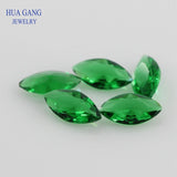 Green Marquise Princess Cut Glass Beads Synthetic Gems 1.5x3~10x20mm