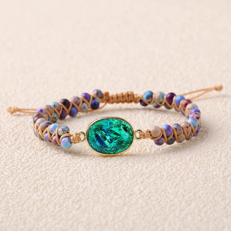 Green Mix Opal Bracelets Adjustable Couple Woven Wristband Bracelet