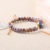 Green Mix Opal Bracelets Adjustable Couple Woven Wristband Bracelet