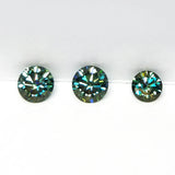 Green Moissanite Round Brilliant Cut Gems 3.0~11mm