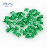 Green Nano Stone Square Shape Synthetic Gems 1.5-2.5mm