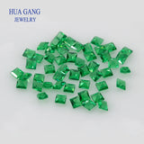 Green Nano Stone Square Shape Synthetic Gems 1.5-2.5mm
