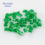 Green Nano Stone Square Shape Synthetic Gems 1.5-2.5mm