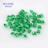 Green Nano Stone Square Shape Synthetic Gems 1.5-2.5mm