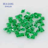 Green Nano Stone Square Shape Synthetic Gems 1.5-2.5mm