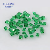 Green Nano Stone Square Shape Synthetic Gems 1.5-2.5mm