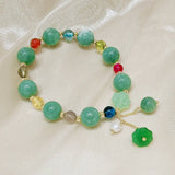 Green Natural Jade Stone Water Drop Beads Bracelet Buckle Lucky Bracelets