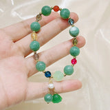 Green Natural Jade Stone Water Drop Beads Bracelet Buckle Lucky Bracelets
