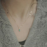 Emerald Green Necklace Silver 925 Victorian Jewelry 18K