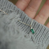 Emerald Green Necklace Silver 925 Victorian Jewelry 18K