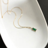 Emerald Green Necklace Silver 925 Victorian Jewelry 18K