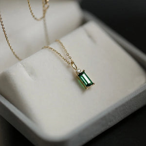Emerald Green Necklace Silver 925 Victorian Jewelry 18K