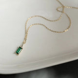 Emerald Green Necklace Silver 925 Victorian Jewelry 18K