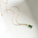 Emerald Green Necklace Silver 925 Victorian Jewelry 18K