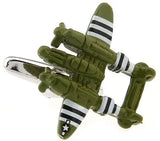 Green Battleplane Style Army Cuff Links Gift