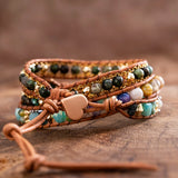Green Oval Opal Bracelets Golden Link Chain Bangle