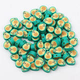 Green Oval Smiley Clay Spacer Beads 20/50/100pcs