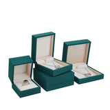 Green PU Leather Jewelry Box Necklace Ring Bracelet Gift Packaging Box